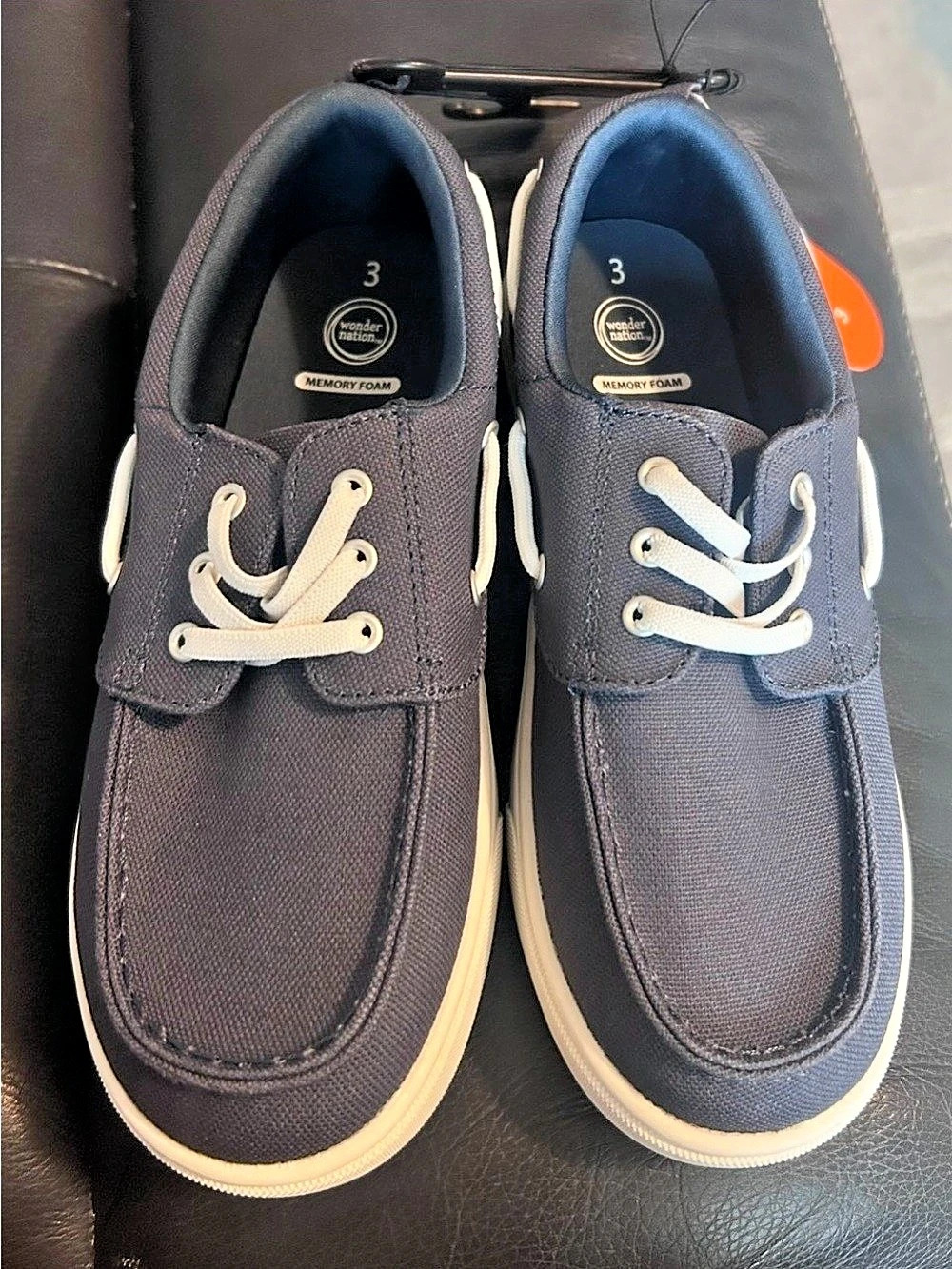 Wonder Nation Little & Big Boys Casual Boat Shoe Sneakers Blue & White Boys US 3